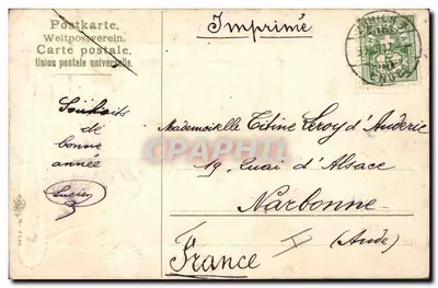 Renard dans un paysage — scène d'hiver avec reflet — Imprimé par Postkarte. Weltpostverein. Carte postale. Union postale universelle. N° 2554 — Verso