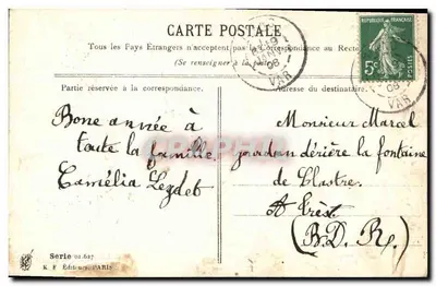 Dwie białe kolumbki i lilie — wydawca K.F. Éditeurs, Paryż, seria 01.627 — Rewers