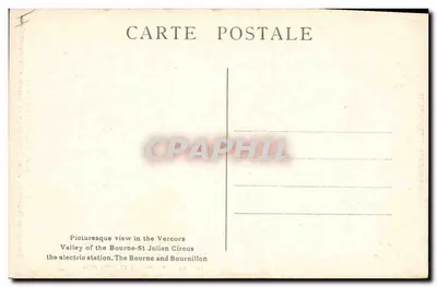 Pitoreski Vercors — Dolina Bourne, Cirque i Bournillon — Paul Boyer, fotografia, Romans, Tel. 462 — Rewers