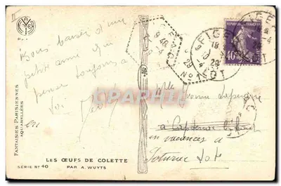 De eieren van Colette — Pariser Fantasieën, serie nr. 40 — van A. Wuyts — Achterkant