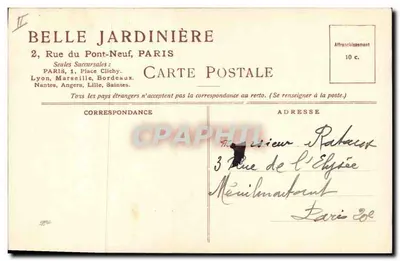 Flores — Rosas — Editor Belle Jardinière, 1ª Série — Verso