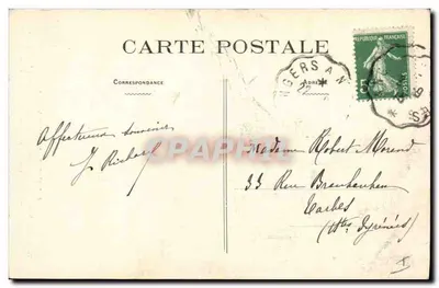 Bilhete postal antigo St Florent le Vieil Túmulo de Jacques Cathelineau Generalíssimo das Forças Vendeanas — Verso