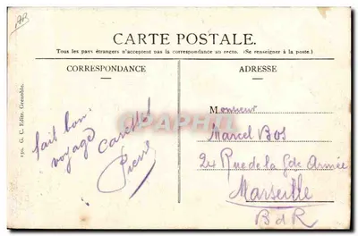 Soldados em refeição e concerto — Refeição Concerto — G. C. Editr. Grenoble — Verso