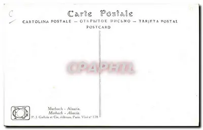 Murbach - Alsace — editor P. J. Gallais et Cie, n° 178 — Verso