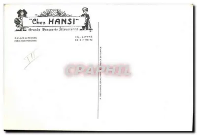 Chez HANSI — Grande Brasserie Alsacienne — Marcel Derulle — Rewers