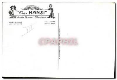 Chez HANSI — Grande Brasserie Alsacienne — Paris-Montparnasse — Rewers