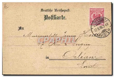 Zwanen en vogels in de moerassen — Voedselzoeken — Depot van de Deutsche Reichspost, n° 17634N — Achterkant