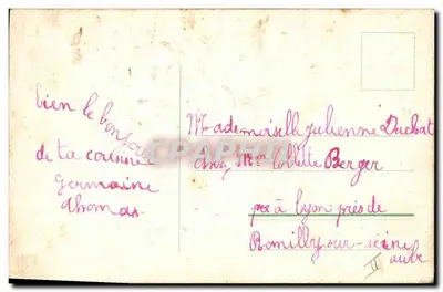 Fiolety — dekoracyjna karta pocztowa — nieznany wydawca — Rewers