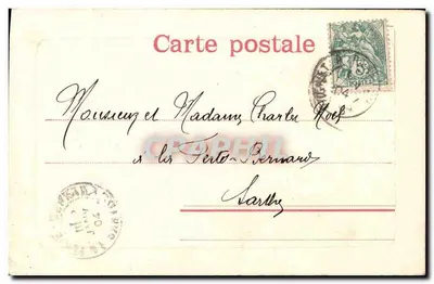 New Year Card with Violets — Publisher Not Visible — Series Number Not Visible — Back