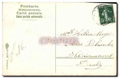 Arranjo de violetas em um cesto — Boa Festa — editor Desenho, n°3726 — Verso