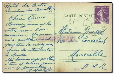 Lamalou-les-Bains — Barragem da Biconque — Éditeur inconnu, n° 593 — Verso