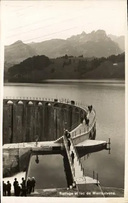 Barragem e lago de Montsalvens — S. Glasson fot. Bulle, n° 662