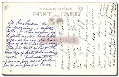 Dois crianças costurando — ilustração de MABEL LUCIE ATTWELL — editor Valentine's Post Card — Verso