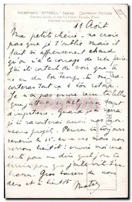 Dois crianças sob cerejeiras em flor — Série 'Attwell' de Valentine — Gumave Jacob, 11 rue des Petites Écuries, Paris — Verso