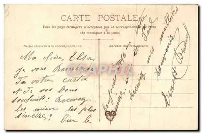 Flores de papoula — Desejos sinceros de felicidade — E. Guillot — Verso