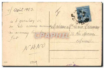 Arranjo de rosas e myosotis — Feliz aniversário — editor desconhecido — Verso