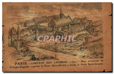 Paris - Couvent des Jacobins (1380) - Mur d'enceinte de la Porte Saint-Jacques