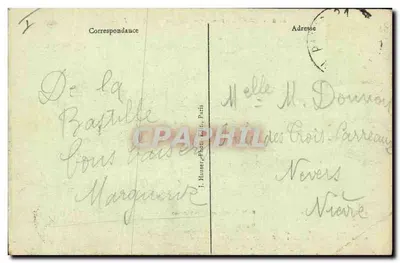 Paryż - Bastylia w 1723 — J. H. — n° 568 — Rewers