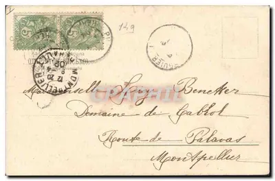Dois pássaros em galho florido — carta postal ilustrada — editor não visível — Verso