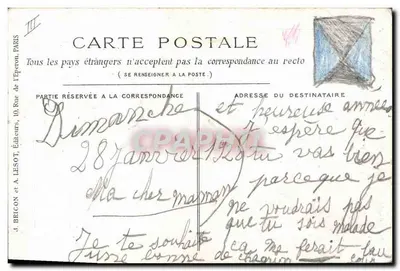 Le Cini — ptak z Languedoc — J.B.A.L. n° 55 bis — Rewers