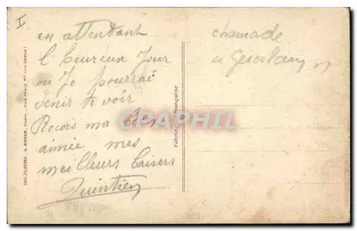 Stara pocztówka Militaria Chasseurs Alpins — Rewers