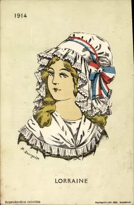 Lorraine — Mulher Com Coifa Tradicional E Faixa Tricolor — Impressora ANT. GED, MARSEILLE