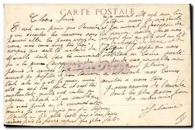 Entrada na Lorena — cena militar com civis — editor não visível, número de série ilegível — Verso