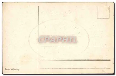 Galo e pintinhos — Feliz Páscoa — Impressa na Alemanha — Verso
