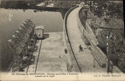 Environs de MONTLUÇON — Barragem sobre o Cher em Rochebut — Lib. F. Pointud, Montluçon