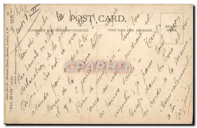 Crianças se beijando — sob a lua — F. Spurgin — Inter-Art Co. No. 418 — Verso