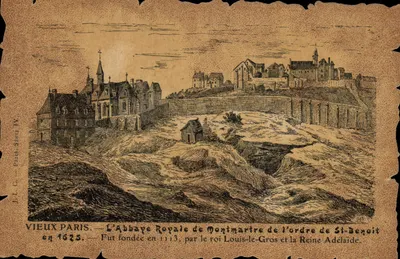 Velho Paris — A Abadia Real de Montmartre da ordem de St-Benoît — J.L.C. Paris, Série IV, n° 565