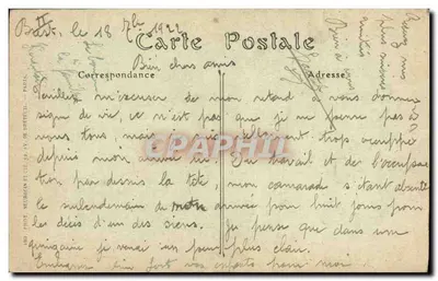 Porto Militar de Brest — Vista tirada de Bordenave. Couraçado « Léon-Gambetta » — ND Fot. — Verso