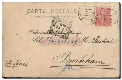 Marthe Régnier — Portrait en buste avec plume de paon — Reutlinger, S.I.P. n°114/2 — Verso