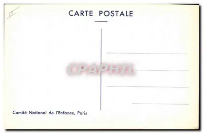 Sœur et petite sœur — illustration bleue — Comité National de l'Enfance, Paris — Rewers