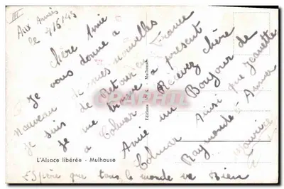 Menina em traje alsaciano — Mulhouse — M.B. — Verso