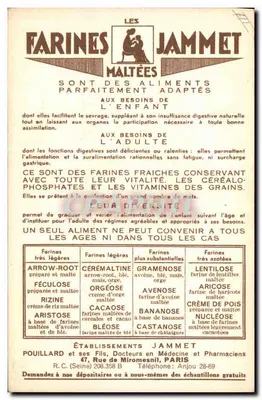 A Lorena — As Velhas Províncias da França — Editado pelas Farinas Jammet — Verso