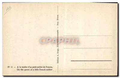 Duas mulheres diante de uma cruz — decorada com a bandeira francesa — editor A. Jaegy, Dannemarie, n° 11 — Verso