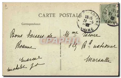 Roanne (Loire) - Câmara de Comércio — editor A.B. Fers, n° 108 — Verso
