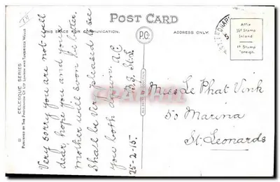 Fifi et son chien — enfant en uniforme britannique assis sur un drapeau Union Jack — éditeur F. RICHARDSON — Verso