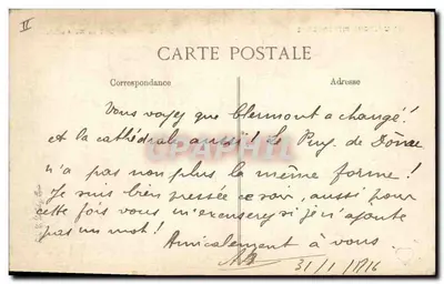 Clermont no século XVII — A Auvergne pitoresca — editor L'Auvergne Pittoresque, n° 786 — Verso