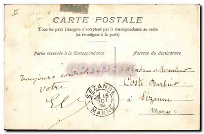 Château-Thierry no século XIII — Vista do castelo, torre do forte St-Jacques, portas da cidade, igrejas St-Crépin e St-Martin — gravura antiga — Verso