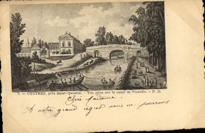 OESTRES, perto de Saint-Quentin — Vista tirada no canal da Picardia — P. D.