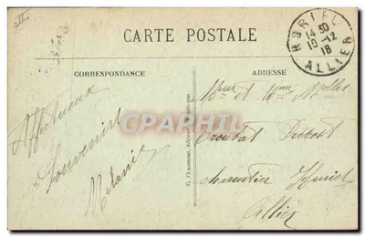 Montluçon w XVIII wieku — widok historyczny — G. Clamont, nr 0176 — Rewers