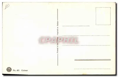 Пейзаж улицы в Колмаре — акварель — издатель СТФ, № 401 — Оборотная сторона