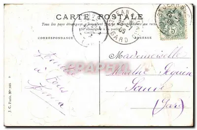 Pássaros e rosas — Eu penso em você — J.C. Paris, No 1004 — Verso