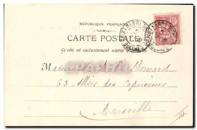 Marseille - A Natação nas Pedras Planas — O Forte Saint Jean — Imp. Lacour, N° 18096 — Verso