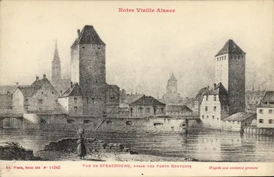 Strasbourg — Vista dos Pontos Cobertos — Ad. Weick, Saint-Dié N° 11340