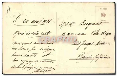Kleurrijke papegaai — Versailles — Unieke feesten van de Wereld, juni 1920 — uitgever niet zichtbaar — Achterkant