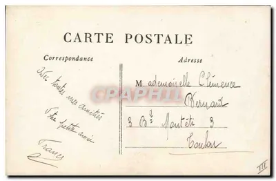 Sra. Sarah Bernhardt — em traje militar — A.49, editada por Aiglon — Verso