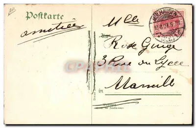 Bilhete postal antigo Folklore Gruss aos Lothringen — Verso
